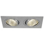 SLV 113926 NEW TRIA 155 DOUBLE CS светильник встраиваемый 14Вт с БП и LED 3000К, 1250лм, 2x 38°, мат. алюминий