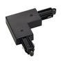 SLV 143060 1PHASE-TRACK, L-коннектор с разъёмом питания, 16А макс., GND по внутреннему углу, черный